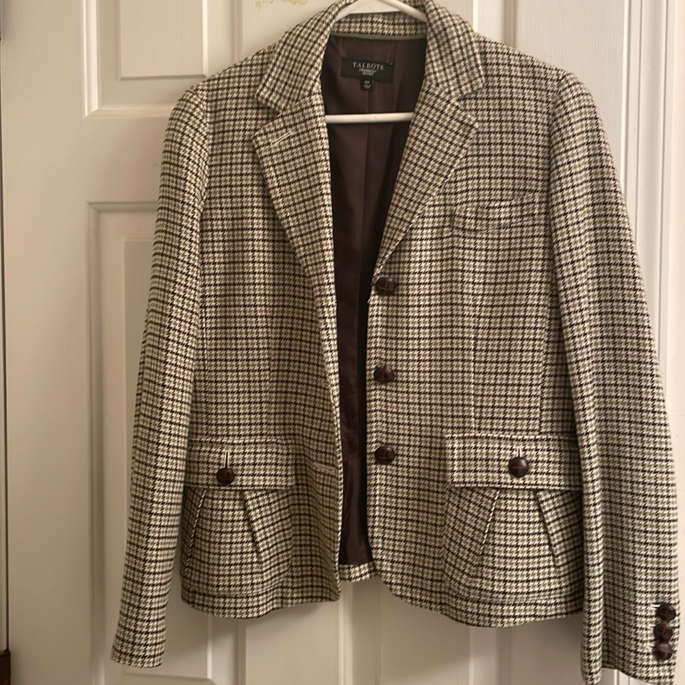 Talbots Houndtootb Print Blazer